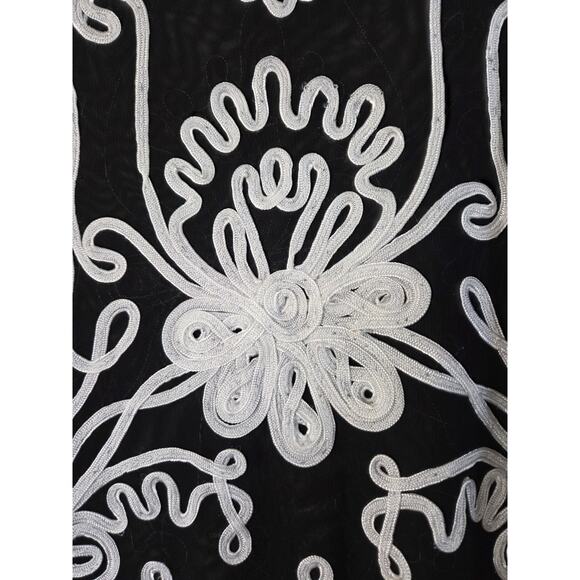 Andrea Rosati Black White Sheer Blouse, Size XL - Picture 5 of 11